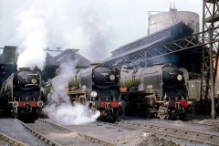 Bournemouth Central. Locos; 34071, 34004, 34047 Date; 1967 Digital Copies Available