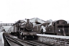 Maiden Newton  Loco's; 5978 "Brodinnick Hall" + 4507 Date; 22.3.1958  Digital Copies Available.