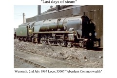 WEYMOUTH Loco; 35007 "Aberdeen Commonwealth" Date; 2-7-1967 Digital Copies Available WEYMOUTH Loco; 35007 "Aberdeen Commonwealth" Date; 2-7-1967 Digital Copies Available 