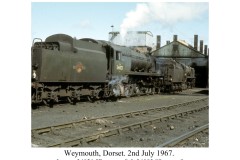 WEYMOUTH Locos; 34093 "Saunton" 34021 "Dartmoor" Date; 2-7-1967 Digital Copies Available 