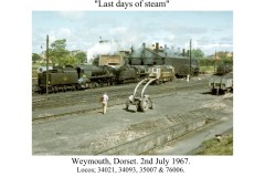 WEYMOUTH Locos; 34093, 34021 Date; 2-7-1967 Digital Copies Available 