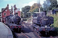Brecon Station Locos; 9631 + 3201 Date; 10-9-1962Digital Copies Available