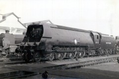 SR Loco; 21C16 "Elders Fyffes" at Nine Elms, London. Date; 6-4-1946 Digital Copies Available