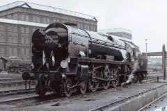 Loco; 34100 "Appledore" at Stewarts Lane, with Golden Arrow Date;  8-6-1961 Digital Copies Available